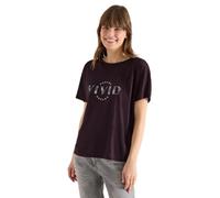 Cecil Maglietta Effetto Lino con Stampa Rich Burgundy M