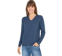 Cecil Morbido Maglione con Scollo a V, Cotone Blu Melange M