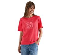 Cecil T-Shirt Effetto Lino Fresh Red M