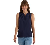 Cecil Top con Scollo Split e Mix Strutturato Urban Dark Blue XXL