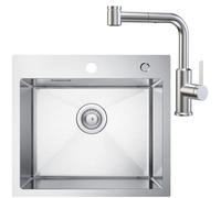 CECIPA 50x45cm Lavello Cucina 1 Vasca con Rubinetto Cucina Doccetta Estraibile