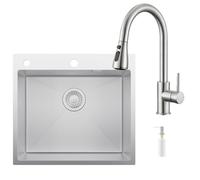 CECIPA 54x49 cm Lavello Cucina con Arco Rubinetto Cucina Estraibile