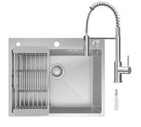 CECIPA 60x49 cm Lavello Cucina 1 Vasca con Arco Rubinetto Cucina Molla