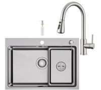 CECIPA 68x48 cm Lavello Cucina con Arco Rubinetto Cucina Estraibile