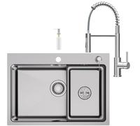 CECIPA 68x48 cm Lavello Cucina con Arco Rubinetto Cucina Molla