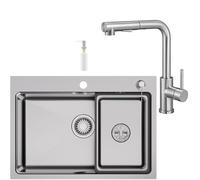 CECIPA 68x48 cm Lavello Cucina con L Rubinetto Cucina Estraibile