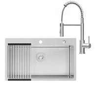 CECIPA 75x45 cm Lavello Cucina 1 Vasca con Arco Rubinetto Cucina Molla