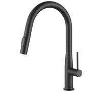 CECIPA Arco Alto Rubinetto Cucina Nero, Miscelatore Cucina con 2 Modalità
