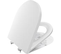 CECIPA Coperchio Water con Chiusura Ammortizzata, Copriwater D Form, Sedile WC Bianco, Copri WC Famiglia, Klositz Soft Close, Tavoletta WC con Sgancio Rapido - DERW Serie