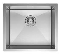 CECIPA Lavello da cucina 50 x 44 cm, in acciaio inox 304 rettangolare, per sottolavelli da 50 cm di larghezza, con sifone, lavello da cucina, 1 lavello da incasso in acciaio inox