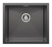 CECIPA Lavello Nero Antracite 50x44cm, Lavello Cucina in Acciaio Inox Angolare, Lavello Cucina in Acciaio Inox Lavello da Incasso Piccolo incluso Sifone, Lavabo Cucina da 50cm di Altezza senza