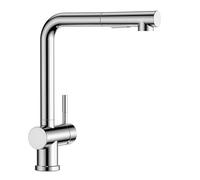 CECIPA Miscelatore Cucina Cromo con Doccetta Estraibile, Rubinetto Lavello Cucina con Doccia, Miscelatore Estraibile Girevole a 360°, Rubinetto Alto in Acciaio Inox (Cromo)