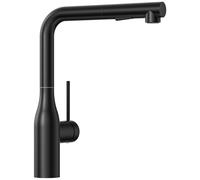 CECIPA Miscelatore Cucina Nero con 2 Modalità di Getto, Rubinetto Cucina con Doccetta Estraibile, Rubinetto Lavello Nero Estraibile di 40CM, Girevole 360°, in Acciaio Inox (Nero)