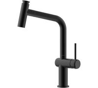 CECIPA Miscelatore Cucina Nero Estraibile con 2 Tipi di Getto, Rubinetto Lavello Cucina con Doccetta Estraibile, Rubinetto a Leva Singola con Girevole a 360°, in Acciaio Inox, Nero