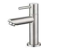 CECIPA Rubinetto Acqua Fredda con Tubo di Collegamento, Rubinetto Lavabo con Altezza Bocca 93.4 mm per WC Ospiti, Bagno