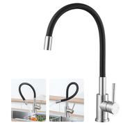 CECIPA Rubinetto Cucina Flessibile con 1 Modalità Di Getto, Miscelatore Cucina Nero, Rubinetto Lavello Cucina Nero, Rubinetti Cucina Girevole 360°, Rubinetto Lavandino Cucina-SERIE SOFETIY