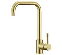 CECIPA Rubinetto Cucina Oro, Miscelatore da Cucina Monocomando Rotazione a 360°, Rubinetto da Cucina Caldo e Freddo in Acciaio Inossidabile 304, Rubinetteria da Cucina Resistente