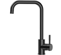 CECIPA Rubinetto da cucina nero, miscelatore da cucina nero opaco con manico singolo, rotazione a 360°, rubinetto miscelatore da cucina caldo e freddo in acciaio inox, rubinetto da cucina resistente