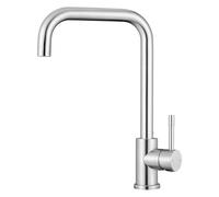 CECIPA Rubinetto da cucina spazzolato, miscelatore da cucina con manico singolo, rotazione a 360°, rubinetto da cucina caldo e freddo in acciaio inossidabile 304, rubinetteria da cucina resistente