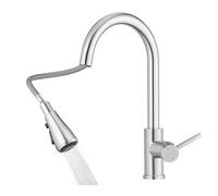 CECIPA Rubinetto Lavello Cucina con Doccetta Estraibile, Miscelatore Cucina con con Rotazione 360, 3 Modalità Acqua, Rubinetto Cucina Acciaio Inox, Risparmio Idrico, Spazzolata