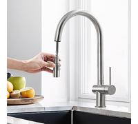 CECIPA Rubinetto Lavello Cucina con Doccetta Estraibile, Miscelatore Cucina in Acciaio Inox 304 Spazzolato, Rubinetti Cucina con 2 Tipi di Getti Girevole 360°