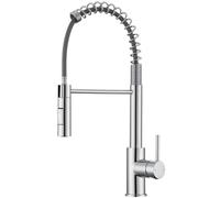 CECIPA Rubinetto Lavello Cucina Cromo, Miscelatore Cucina Con Doccetta Estraibile, Rubinetto Cucina Con Due Tipi Di Getto D'acqua, Miscelatore Lavello Cucina Ad Arco Alto, Acciaio Inossidabile