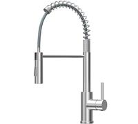CECIPA Rubinetto Lavello Cucina, Miscelatore Cucina Con Doccetta Estraibile, Rubinetto Cucina Con Due Tipi Di Getto D'acqua, Miscelatore Lavello Cucina Ad Arco Alto, Acciaio Inossidabile Spazzolato