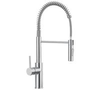 CECIPA Rubinetto Lavello Cucina Molla con 2 Tipi di Getto, Miscelatore Cucina con Doccetta Estraibile, Arco Alto Rubinetto con Molla e Girevole 360°, Miscelatore in Acciaio Inox