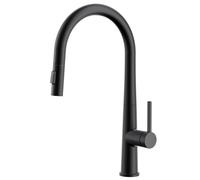 CECIPA Rubinetto Lavello Cucina Nero con Doccetta Estraibile, Miscelatore Cucina in Lega di Zinco, Rubinetti Cucina con 2 Tipi di Getti Girevole 360°