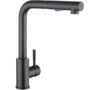 CECIPA Rubinetto Lavello Cucina Nero, Miscelatore con Doccetta Estraibile, Acqua Calda e Fredda a 2 Modalità, con Beccuccio Girevole a 360 °, Acciaio Inox 304