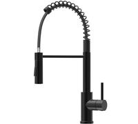 CECIPA Rubinetto Lavello Cucina Nero, Miscelatore Cucina Con Doccetta Estraibile, Rubinetto Cucina Con Due Tipi Di Getto D'acqua, Miscelatore Lavello Cucina Ad Arco Alto, Acciaio Inossidabile