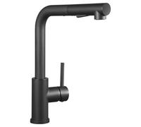 CECIPA Rubinetto Lavello Cucina Nero, Rubinetto cucina con Doccetta Estraibile, Miscelatore Cucina con 2 Tipi di Getti, Rubinetti cucina Monocomando Girevole 360°,Acciaio Inossidabile