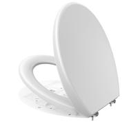 CECIPA WC Ovale, Coperchio Water Bianco, Copriwater a Chiusura Rallentata, Asse WC Facile da Montare, Copri WC Universale, Coprivaso- DERW Serie