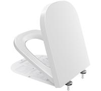 CECIPA WC Quadrato con Chiusura Ammortizzata, Coperchio Water Soft Close, Copriwater Bianco, Sedile WC Quadrato, Tavoletta WC Automatica con Quick Release - DERW Serie