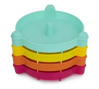 Cécoa- Stampo per Rainbow Cake, a 4 strati sovrapponibili, in silicone, con libretto della ricetta (lingua italiana non garantita)