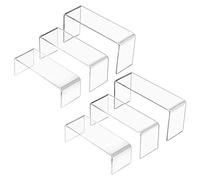 CECOLIC 2 Set Espositore in acrilico trasparente, espositore in acrilico per figurine, gioielli, caramelle, cupcake, dessert, 13,7 x 14,5 x 15,2 cm