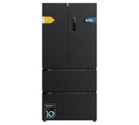 Cecotec Frigorifero Porta Francese Bolero CoolMarket FD 436 Scuro E. Compressore Inverter Plus Frigorifero 4 Porte Stile Francese Scuro 183X84Cm, 510L, No Frost Metal Cooling