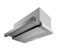 Cecotec Cappa Cucina Telescopica Flux Tlm 603500 White A. Motore da 70 W, potenza di aspirazione 60 cm, 350 m3/h, controllo meccanico, 2 livelli di potenza, luce e filtro al carbone, finitura Bianco