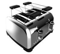 Cecotec Tostapane Verticale 4 Slot Brevi Toastin' time 1700 Double Inox. 1700 W, 4 fette di pane, fessura larga 3,8 cm, 2 supporti per panini e vassoio raccogli briciole, acciaio inossidabile