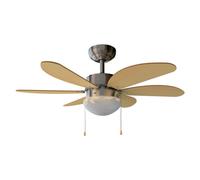 Cecotec EnergySilence Aero 350 Ventilatore da Soffitto con Luce Pale Reversibili 50W Legno/Bianco