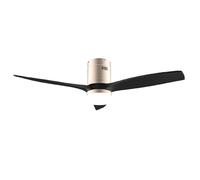 Cecotec - Ventilatori da Soffitto EnergySilence Aero 5600 Aqua GoldBlack Connected - 40 W, LED 18 W, Diametro 132 cm, Wi-Fi, Telecomando, Protezione IP44, Timer 8 Ore, 3 Pale, 6 Velocità