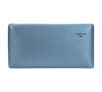 Cecotec Almohada Flow Luxury 90 cm. 100% Viscoelástica, Firmeza Medio-Alta, Núcleo con Carbono Activo, Tacto Extra Suave, Funda Transpirable Azul Metalizada, Antiácaros y Antibacterias