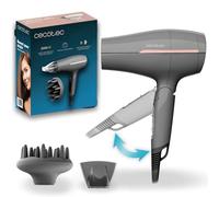 Cecotec Asciugacapelli da Viaggio IoniCare Power&Go Heaven Grey. 2000W. 2 Temperature. 2 Velocità. Funzione Aria Fredda. Bocchetta Concentratore e Diffusore. Anello per Appendere