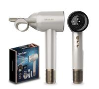 Cecotec Asciugacapelli con motore brushless e tecnologia al plasma DryGlam Waves Champagne, 1600 W, 110000 RPM, 4 in 1, effetto coanda, display digitale, controllo intelligente del calore, funzione