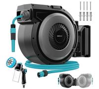 Cecotec Avvolgitubo da Giardino 20m HydroShell 200 Pro. Automatico SlowReturn e Smooth, Tubo 3 Strati, Spazzole, Pistola 8 Funzioni con Serbatoio, Innaffia Perfettamente Ogni Angolo del Tuo Giardino