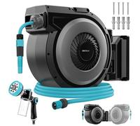Cecotec Avvolgitubo da Giardino 30m HydroShell 300 Pro. Automatico SlowReturn e Smooth, Tubo 3 Strati, Spazzole, Pistola 8 Funzioni con Serbatoio, Innaffia Perfettamente Ogni Angolo del Tuo Giardino