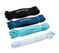 Cecotec Banda Elastica, Elastici Fitness per Fisioterapia ed Esercizio DrumFit Power Band Set. 4 Bande, 4 Livelli di Resistenza da 15-60 kg, Lattice Resistente e Durevole, Borsa di Trasporto