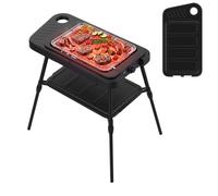 Cecotec Barbecue Elettrico PerfectSteak 4250 GrillWall 2 in 1 | 2000W, Pieghevole e Appendibile, Griglia e Piastra Smaltata, con Gambe o Tavolo, Termostato Regolabile, Grigliate Senza Fumo