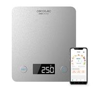Cecotec Bilancia da cucina collegata Cook Control 10000 con applicazione, finitura in acciaio inox, precisione 1 g, capacità 5 kg, display LCD, design sottile, rivestimento anti-impronte digitali