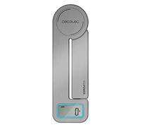 Cecotec Bilancia da cucina Cook Control 10100 EcoPower Compact. Ricaricabile pieghevole e con rifiniture in acciaio. Inox, capacità massima da 5 kg e precisione di 1 g.